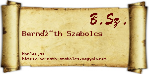 Bernáth Szabolcs névjegykártya