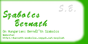 szabolcs bernath business card